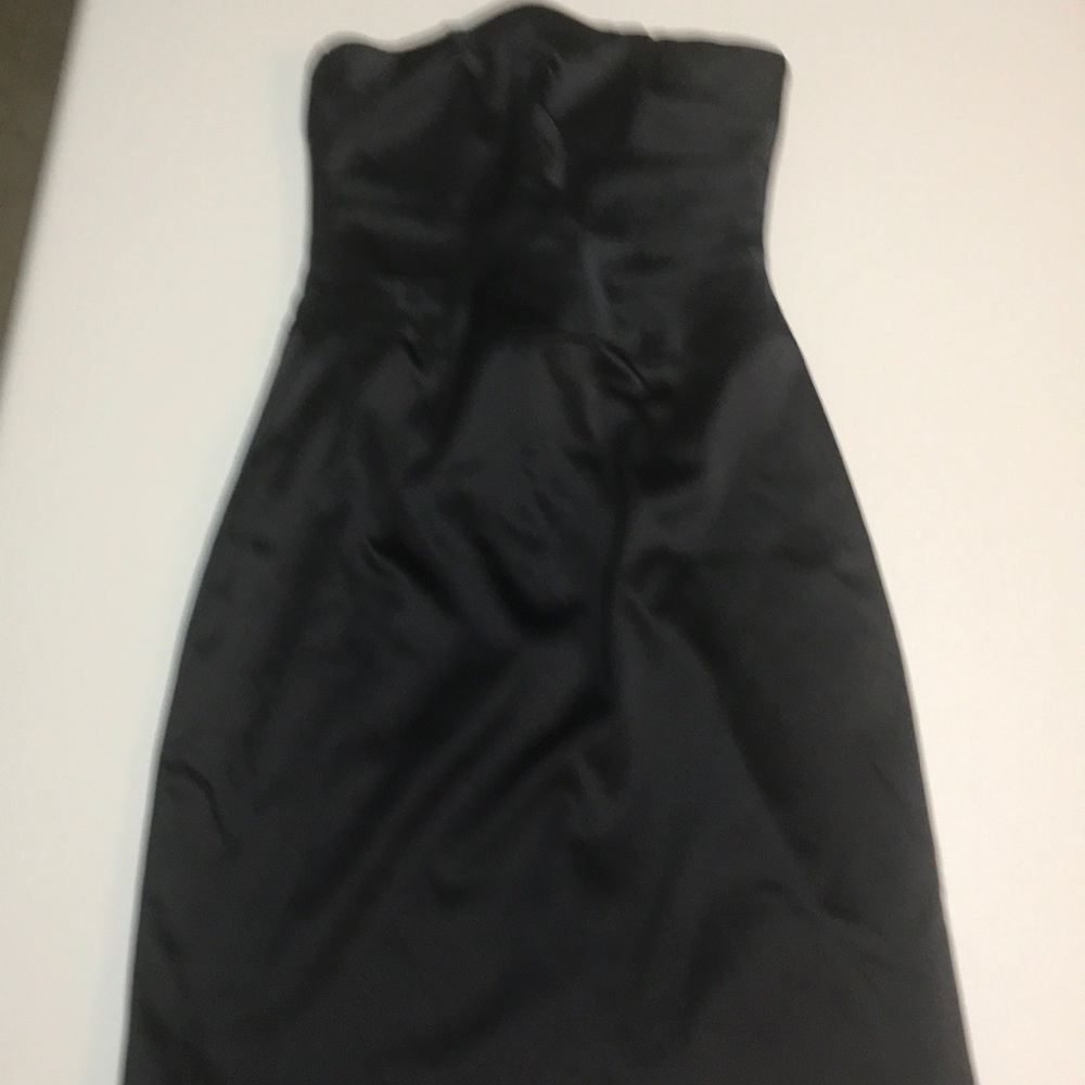 Black ruched bustier dress